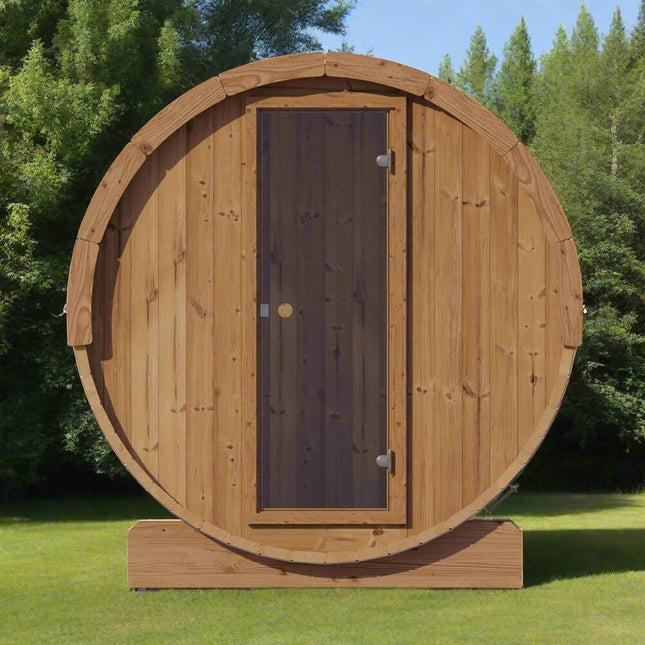 SaunaLife Model E6 Ergo Series 3-Person Thermo-Spruce Backyard Sauna Barrel [SL-MODELE6]