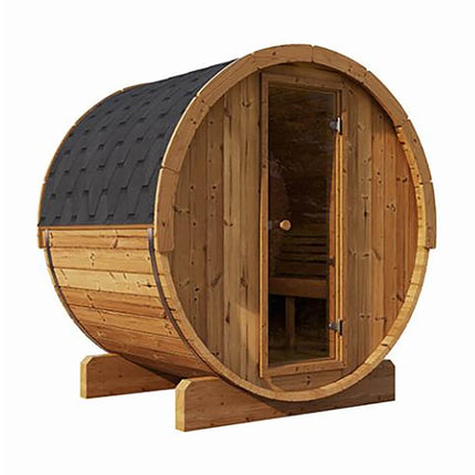 SaunaLife Model E6 Ergo Series 3-Person Thermo-Spruce Backyard Sauna Barrel [SL-MODELE6]