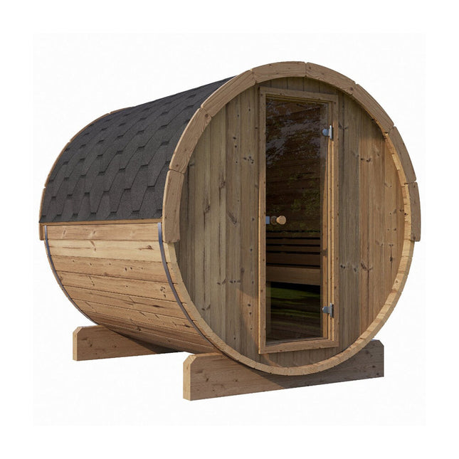 SaunaLife Model E8 Ergo Series 6-Person Outdoor Thermo-Spruce Sauna Barrel [SL-MODELE8]
