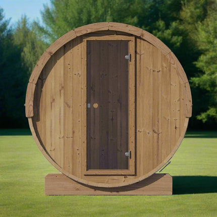 SaunaLife Model E8 Ergo Series 6-Person Outdoor Thermo-Spruce Sauna Barrel [SL-MODELE8]