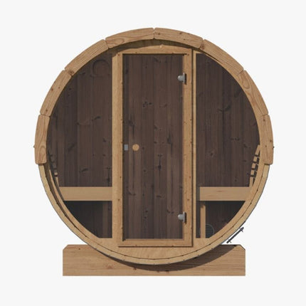SaunaLife Model E8G Ergo Series 6-Person Outdoor Sauna Barrel With Tempered Glass Front [SL-MODELE8G]