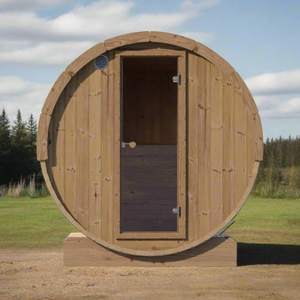 SaunaLife Model E8W Ergo Series 6-Person Outdoor Thermo-Spruce Sauna Barrel [SL-MODELE8W]