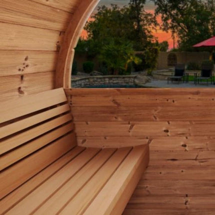 SaunaLife Model E8W Ergo Series 6-Person Outdoor Thermo-Spruce Sauna Barrel [SL-MODELE8W]