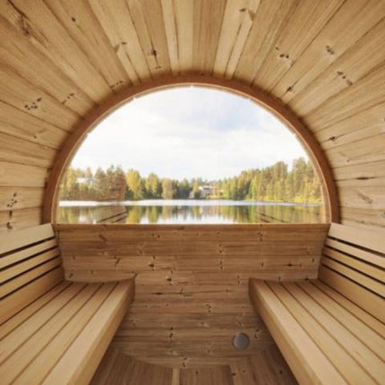 SaunaLife Model E8W Ergo Series 6-Person Outdoor Thermo-Spruce Sauna Barrel [SL-MODELE8W]