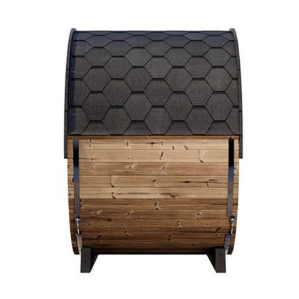 SaunaLife Model EE6G Ergo Series 4-Person Outdoor Sauna Barrel With Tempered Glass Front [SL-MODELEE6G]