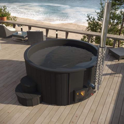 SaunaLife Model S4B Premium 6-Person Home Wood-Burning Hot Tub [SL-MODELS4B]