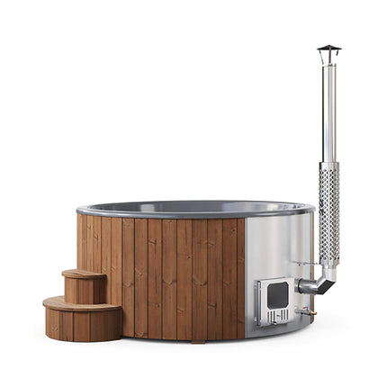 SaunaLife Model S6N 7-Person Soak-Series Home Wood-Burning Hot Tub [SL-MODELS6N]