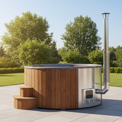 SaunaLife Model S6N 7-Person Soak-Series Home Wood-Burning Hot Tub [SL-MODELS6N]
