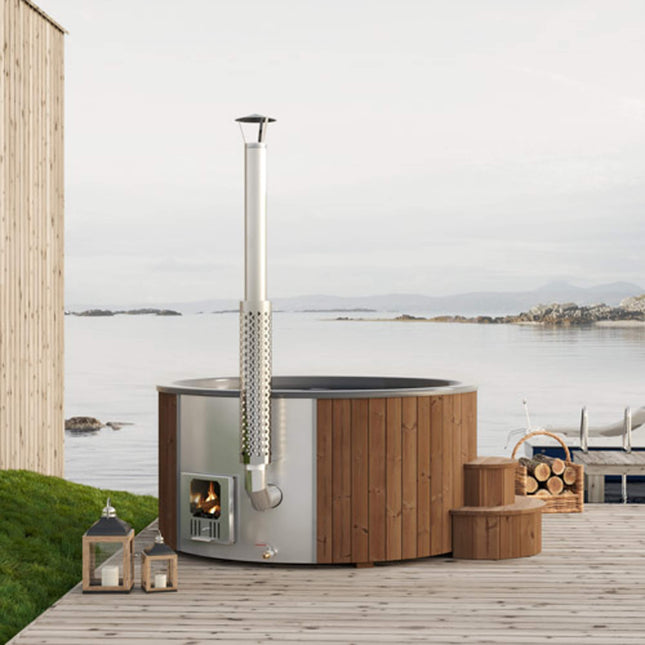 SaunaLife Model S6N 7-Person Soak-Series Home Wood-Burning Hot Tub [SL-MODELS6N]