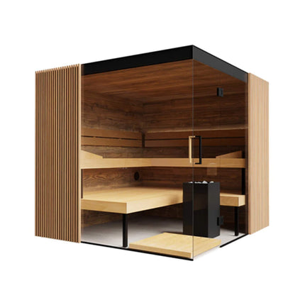 ThermaSol Aalto 4-Person Indoor Semi Panoramic Glass Sauna Cabin [Made-To-Order] [14-AALTODL\R]