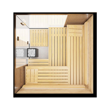 ThermaSol Aalto 4-Person Indoor Semi Panoramic Glass Sauna Cabin [Made-To-Order] [14-AALTODL\R]