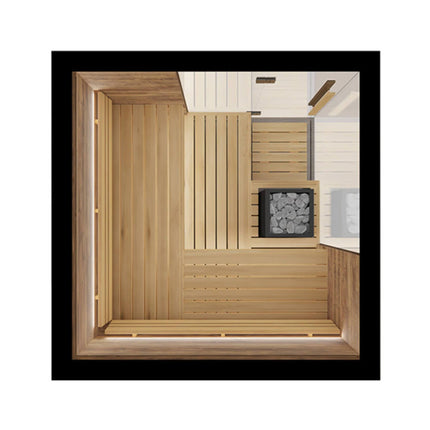 ThermaSol Astra 4-Person Indoor Semi Panoramic Glass Sauna Cabin [Made-To-Order] [14-ASTRADL\R]