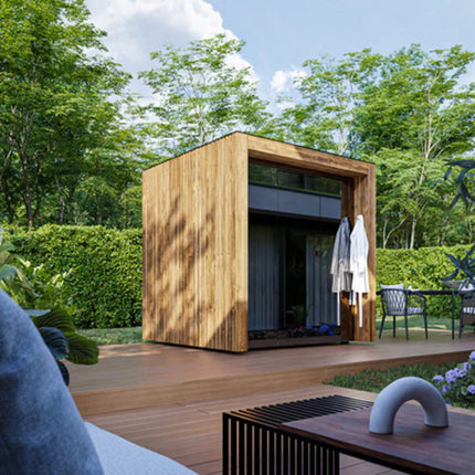ThermaSol Fortis Fully-Assembled 4-Person Outdoor Sauna Cabin [Made-To-Order] [14-FORTIS]