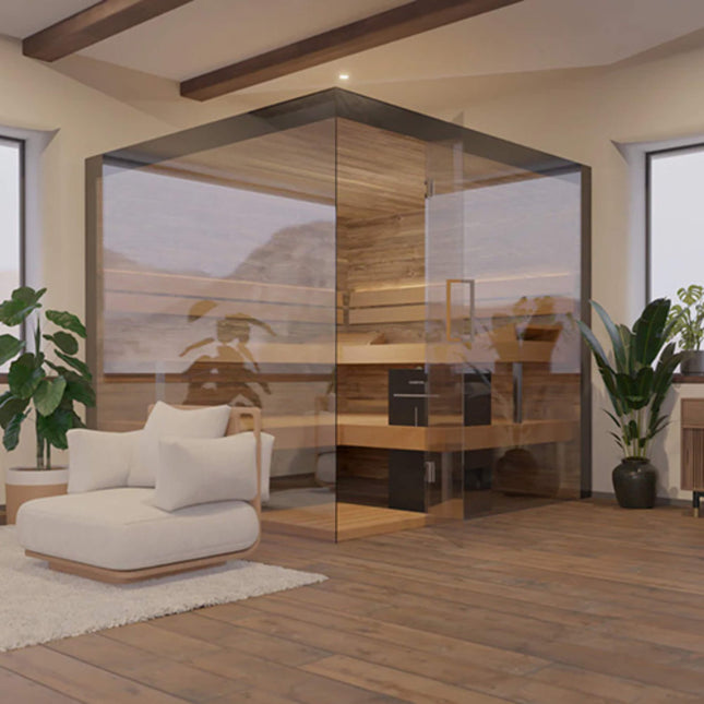 ThermaSol Lumaria 2-5 Person Indoor Glass Sauna Cabin [14-LUMARIA]