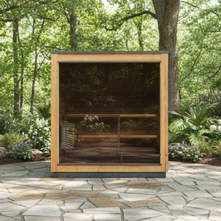 ThermaSol Nordic Dawn 4-Person Fully-Assembled Outdoor Sauna Cabin [Made-To-Order] [14-KIR-4555]