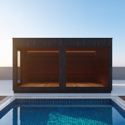 ThermaSol Nordic Misty XL 1-Entrance Outdoor Sauna Lounge [Made-To-Order] [14-KIR-3879/80]