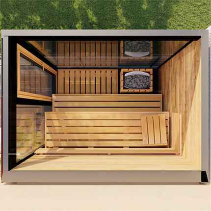 ThermaSol Vera 3-Person Fully-Assembled Outdoor Sauna Cabin [Made-To-Order] [14-VERADL/R]