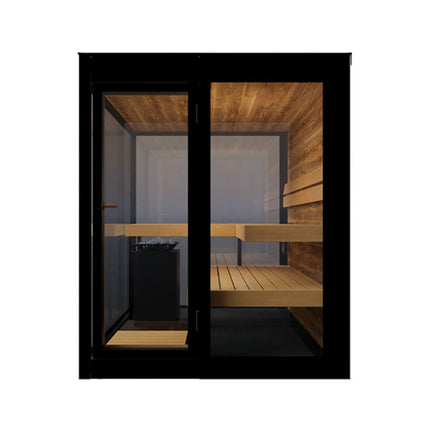 ThermaSol Vue 4-Person Outdoor Mirrored Glass Sauna [Made-To-Order] [14-VUEDL/R]