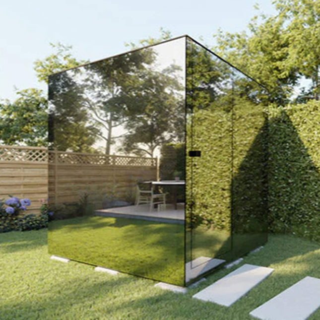 ThermaSol Vue 4-Person Outdoor Mirrored Glass Sauna [Made-To-Order] [14-VUEDL/R]
