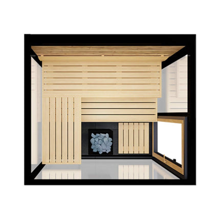 ThermaSol Vue 4-Person Outdoor Mirrored Glass Sauna [Made-To-Order] [14-VUEDL/R]