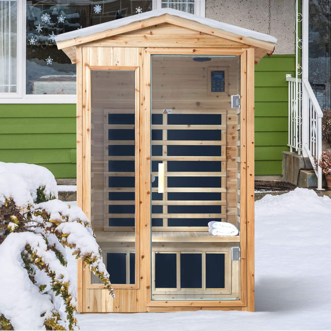 Thermora Vexa 2-Person Outdoor Infrared Sauna With Bluetooth Audio And LED Lighting