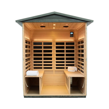 Thermora Eterna 4-Person Full-Spectrum Low EMF Carbonized Composite Infrared Sauna Room With Bluetooth Speakers