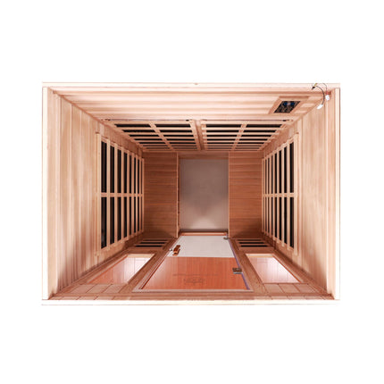 Thermora Kairo 4-Person Outdoor Infrared Hemlock Sauna With Tempered Glass Door