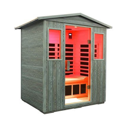 Thermora Nivea 3-Person Full-Spectrum Low EMF Carbonized Composite Infrared Sauna Room With Bluetooth Speakers