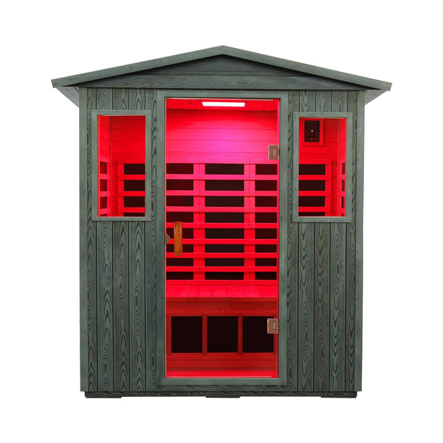 Thermora Nivea 3-Person Full-Spectrum Low EMF Carbonized Composite Infrared Sauna Room With Bluetooth Speakers